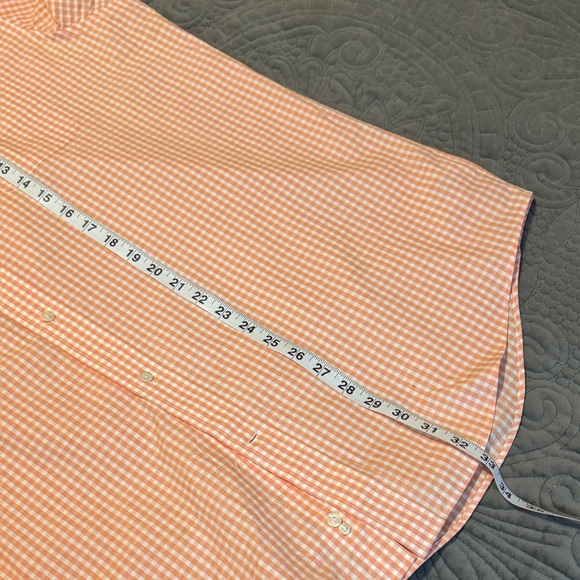 Lands' End Men's Peach Checkered Button Down Shirt - Picture 10 of 10